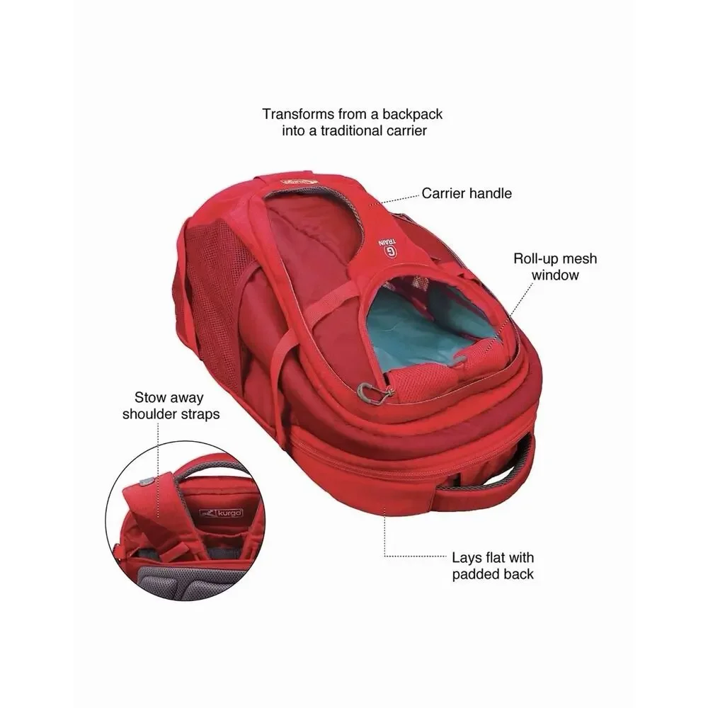 Kurgo Small G-Train Backpack Dog and Cat Carrier - Red
